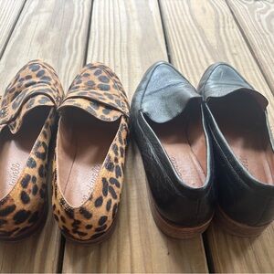 Madewell Bundle - Leopard Print and Black Leather Loafers